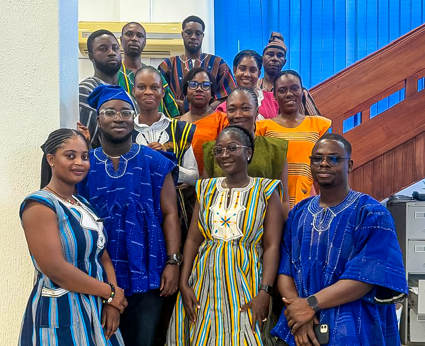 Staff of Prudential Bank displaying their Fugu